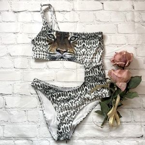 Urban Outfitters Yes Master Cut Out Tiger Swimsuit